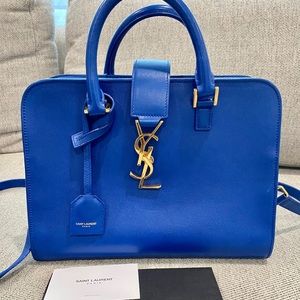 （Sold)YVES SAINT LAURENT YSL Monogram Bag small blue
